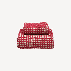 Puro Ruutu -pyyhe 100x150cm | punainen/kitti
