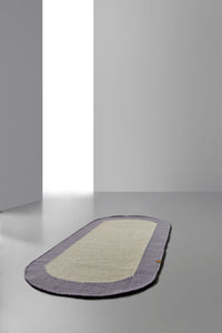 Raami-villamatto 80x200cm | luonnonvalkoinen/laventeli