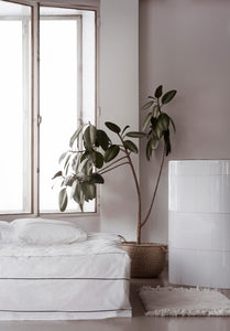 Liina-pussilakanasetti 150x210cm+50x60cm organic valkoinen/musta | Anno Collection